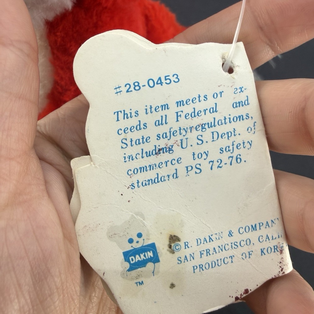 Vintage 1978 R. Dakin Bullseye Bean Bag Dream Red Bull Cow Stuffed Animal Toy - Picture 5 of 8